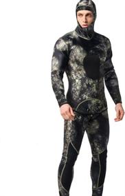 img 1 attached to 🤿 Premium MYLEDI Neoprene 3mm Super Stretch Camouflage Fullsuit: Unleash the Power of Freediving, Snorkeling, Swimming, and Spearfishing with this Exceptional Wetsuit