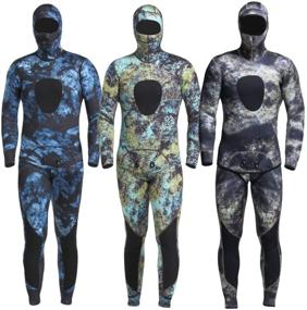 img 4 attached to 🤿 Premium MYLEDI Neoprene 3mm Super Stretch Camouflage Fullsuit: Unleash the Power of Freediving, Snorkeling, Swimming, and Spearfishing with this Exceptional Wetsuit