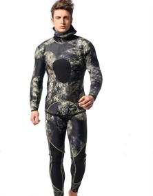 img 3 attached to 🤿 Premium MYLEDI Neoprene 3mm Super Stretch Camouflage Fullsuit: Unleash the Power of Freediving, Snorkeling, Swimming, and Spearfishing with this Exceptional Wetsuit