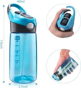 img 3 attached to 🥤 Kid-Friendly Mountop Water Bottle with Straw Lid, Handle, and BPA-Free Material - Perfect for Girls and Boys, 14oz 400ml Size