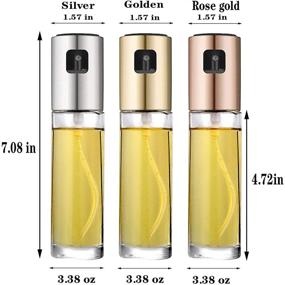 img 2 attached to 🌹 HHK Rose Gold Oil Sprayer for Cooking - Versatile Glass Spray Bottle for Baking, Roasting, Grilling - 3.38 OZ