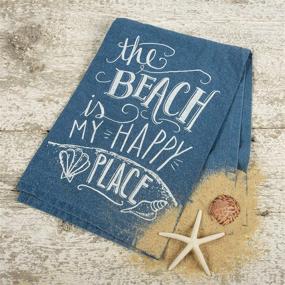 img 2 attached to 🏖️ Полотенце для мытья посуды Primitives by Kathy Blue Chalk Art, 28", Безмерно счастлив на пляже