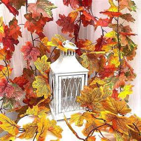 img 1 attached to 🍁 TURNMEON 3 Style Mixcolor Fall Maple Garland Decoration (18 Feet) - Artificial Autumn Maple Leaf Garland for Home Indoor Fireplace, Fall Foliage Harvest Thanksgiving Decor (6 Feet per Piece)