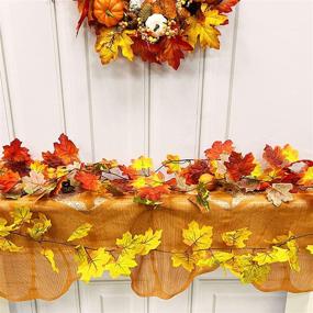 img 2 attached to 🍁 TURNMEON 3 Style Mixcolor Fall Maple Garland Decoration (18 Feet) - Artificial Autumn Maple Leaf Garland for Home Indoor Fireplace, Fall Foliage Harvest Thanksgiving Decor (6 Feet per Piece)