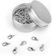 🔗 100 pcs small metal alloy lobster claw clasps for diy jewelry making - 12mmx6mm nickel fastener hook logo