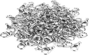 img 2 attached to 🔗 100 Pcs Small Metal Alloy Lobster Claw Clasps for DIY Jewelry Making - 12mmx6mm Nickel Fastener Hook