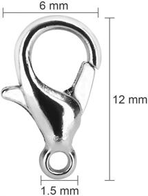 img 3 attached to 🔗 100 Pcs Small Metal Alloy Lobster Claw Clasps for DIY Jewelry Making - 12mmx6mm Nickel Fastener Hook