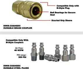 img 2 attached to 💪 Milton S212 S-212 1/4" NPT M Style Coupler and Plug Kit - 7 Piece: Efficient Air Compressor Connection Solution