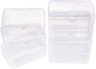 📦 benecreat 12 pack rectangular clear plastic bead storage boxes with lids - 3.5x2.4x1.2 inches - ideal for small items and crafts logo