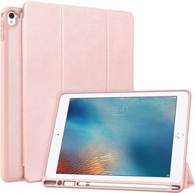 img 4 attached to 📱 MoKo iPad Pro 9.7 Case with Pencil Holder - Slim Lightweight Smart Shell Stand Cover Case with Auto Wake/Sleep - Rose Gold (2016 Release A1673/A1674/A1675)