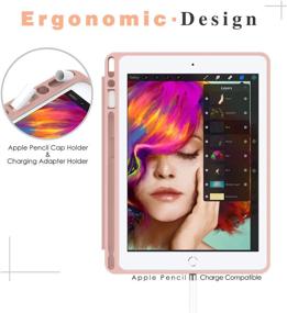 img 2 attached to 📱 MoKo iPad Pro 9.7 Case with Pencil Holder - Slim Lightweight Smart Shell Stand Cover Case with Auto Wake/Sleep - Rose Gold (2016 Release A1673/A1674/A1675)