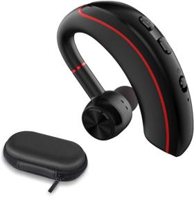 img 4 attached to Enhanced Bluetooth V5.0 Earpiece: Wireless Business Headset with Noise Reduction Mic - Perfect for Cell Phones, Skype, Office, Work Out, and Trucker Driving