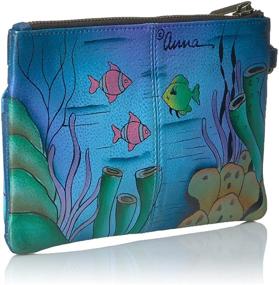 img 3 attached to Anna Anuschka Painted Wristlet Organizer: Stylish Women's Handbags, Wallets and Wristlets