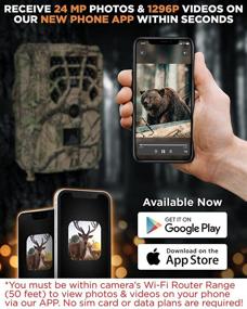 img 3 attached to 📸 2021 WiFi Trail Camera with Phone App and Night Vision – 24 MP Bluetooth Outdoor Game Camera with Wi-Fi Hotspot, 0.2 Second Motion Activation for Deer Hunting, Security – 1296P Video Recording