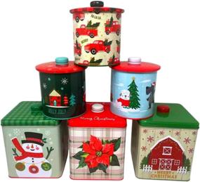 img 4 attached to Full Set of 6 Plum Designs Christmas Tins - Christmas Cookie Tin Set