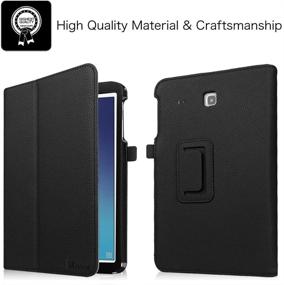 img 2 attached to 📱 Fintie Slim Fit Vegan Leather Folio Case for Samsung Galaxy Tab E 9.6 - Premium Cover for Tab E/Tab E Nook 9.6-Inch Tablet (SM-T560/T561/T565 & SM-T567V Verizon 4G LTE Version) in Black