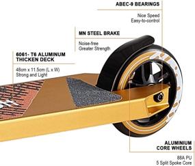 img 1 attached to Albott Pro Scooters Trick Scooter for Kids 8+ Years, BMX Stunt Scooter with 4130 Chrome Steel Bar for Entry to Intermediate Teens and Adults, Freestyle Skatepark Scooter for Boys & Girls