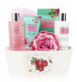 img 3 attached to Bath and Body Works: Natural English Rose Relaxing Spa Kit - Perfect Gift Set for Men, Women, and Teens - Shower Gel, Bubble Bath, Body Lotion, Bath Salt, Sponge Included