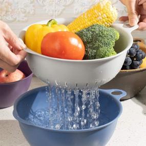 img 1 attached to 🥣 7PCS Multifunctional Kitchen Strainer Colander Bowl Sets - Ideal for Washing, Draining, and Mixing Vegetables, Fruits, Meat, Berries, and More!