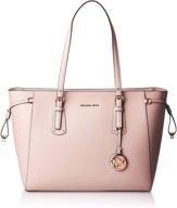 👜 chic and functional: michael michael kors voyager medium top zip tote in soft pink - shop now! logo