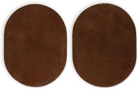 img 2 attached to 🧥 Dritz 55230-2 Dark Brown Suede Cowhide Elbow Patches, 4-3/4 x 6-1/4-Inch, Set of 2