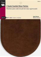 🧥 dritz 55230-2 dark brown suede cowhide elbow patches, 4-3/4 x 6-1/4-inch, set of 2 logo