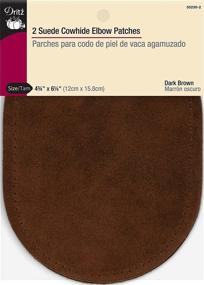 img 4 attached to 🧥 Dritz 55230-2 Dark Brown Suede Cowhide Elbow Patches, 4-3/4 x 6-1/4-Inch, Set of 2