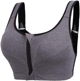 img 4 attached to 👙 NewLashua High Support Push Up Zip Front Close Padded Sports Bra for Women