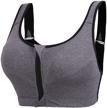 👙 newlashua high support push up zip front close padded sports bra for women logo