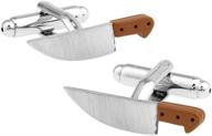 🔪 cook chef knife knives pair cufflinks: embrace your foodie style with culinary class! logo