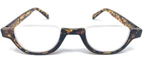 img 4 attached to The Noble Semi-Rimless Half Reader Half Moon Reading Glasses in 2.00 Strength, Yellow Tortoise Finish