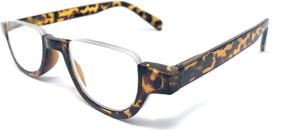 img 3 attached to The Noble Semi-Rimless Half Reader Half Moon Reading Glasses in 2.00 Strength, Yellow Tortoise Finish