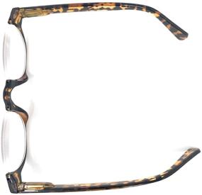 img 1 attached to The Noble Semi-Rimless Half Reader Half Moon Reading Glasses in 2.00 Strength, Yellow Tortoise Finish