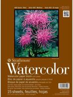 strathmore 400 series watercolor block, cold press, 9x12 bound - high quality, 15 sheets/block logo