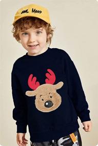 img 2 attached to Toddler Pullover Christmas Reindeer Sweatshirt Boys' Clothing