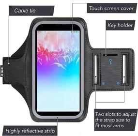 img 3 attached to 📱 i2 Gear Cell Phone Running Armband for iPhone 8, 7, 6, 6S & iPhone SE 2020 - Black Armband with Key Holder [4.7-inch]