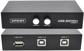 img 4 attached to 📦 OLLGEN 2 Port USB 2.0 Sharing Switch Box Hub - Share 1 USB Device for Printer, Scanner, Camera, Keyboard (2 Port)