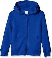 👕 boys' fashion hoodies & sweatshirts: amazon essentials zip up fleece hoodie logo