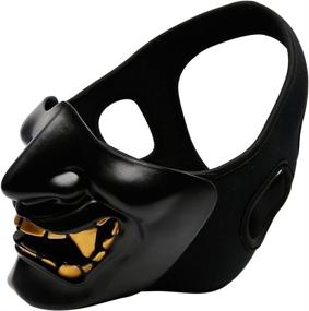 img 2 attached to 👺 ATAIRSOFT Half Cover Airsoft and Prop Mask - Halloween Costume Cosplay BB Gun: Evil Demon Monster Kabuki Samurai Hannya Oni