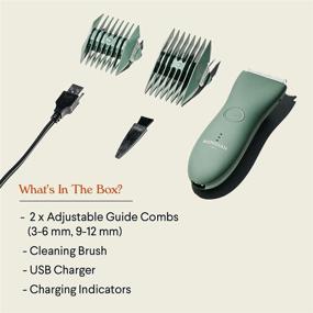 img 3 attached to 🪒 Meridian's Trimmer: Below-The-Belt Electric Trimmer Designed for Men, Easy Hair Trimming, Waterproof Wet/Dry Groin & Body Shaver, 90 Minutes Battery Life (Sage)