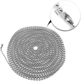 img 2 attached to 🔗 Silver Metal Fan Pull Chain Extension for Ceiling Fans, 16ft Long, 3.2mm Diameter with 20PCS Connectors