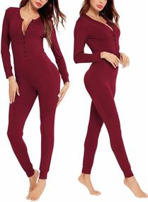 img 4 attached to LecGee Jumpsuits Sleepwear Bodysuit Underwear Women's Clothing and Lingerie, Sleep & Lounge