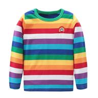 🌈 vibrant boys cotton long sleeve rainbow striped shirts - perfect for every style logo