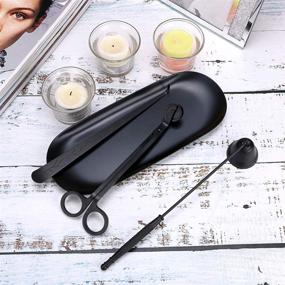 img 2 attached to 🕯️ Enhance Your Candle Experience with OwnMy 4 in 1 Candle Accessory Set: Wick Trimmer, Dipper, Snuffer, Storage Tray - Perfect Gift for Candle Lovers (Black)