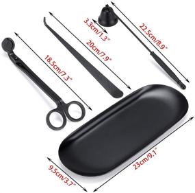 img 3 attached to 🕯️ Enhance Your Candle Experience with OwnMy 4 in 1 Candle Accessory Set: Wick Trimmer, Dipper, Snuffer, Storage Tray - Perfect Gift for Candle Lovers (Black)