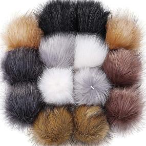 img 4 attached to 🎩 Bememo 14-Piece Hat Faux Fur Pom Pom Ball DIY Kit for Stylish Accessories (Popular Mix Colors)