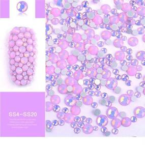img 1 attached to 🌟 DAODER 4-пакет Sparkly Опал Rhinestones для ногтей: Набор Rhinestones для Nail Art с Crystal Diamond Charm & Flatback Gems - Розовый, Белый, Синий, Зеленый Nail Jewels Crafts DIY