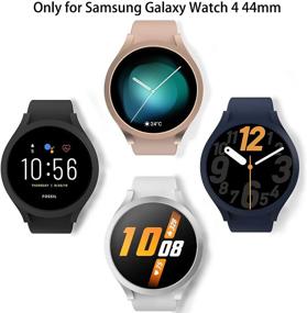 img 3 attached to 📱 [4 упаковки] Чехол для Samsung Galaxy Watch 4 44 мм, жесткий чехол из поликарбоната с набором аксессуаров для Samsung Galaxy Watch (черный/серебряный/розовое золото/темно-синий)