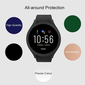 img 1 attached to 📱 [4 упаковки] Чехол для Samsung Galaxy Watch 4 44 мм, жесткий чехол из поликарбоната с набором аксессуаров для Samsung Galaxy Watch (черный/серебряный/розовое золото/темно-синий)