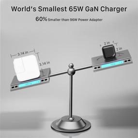 img 2 attached to 🔌 INVZI 65W GaN USB C Зарядное устройство 3-портовое - PPS PD Быстрое зарядное устройство Multiport USB C Сетевое зарядное устройство для MacBook Pro Air, iPad Pro Air, iPhone 12 Pro Max 11 Pro Max XR, Galaxy S21 S20 Note 20, Pixel 5.